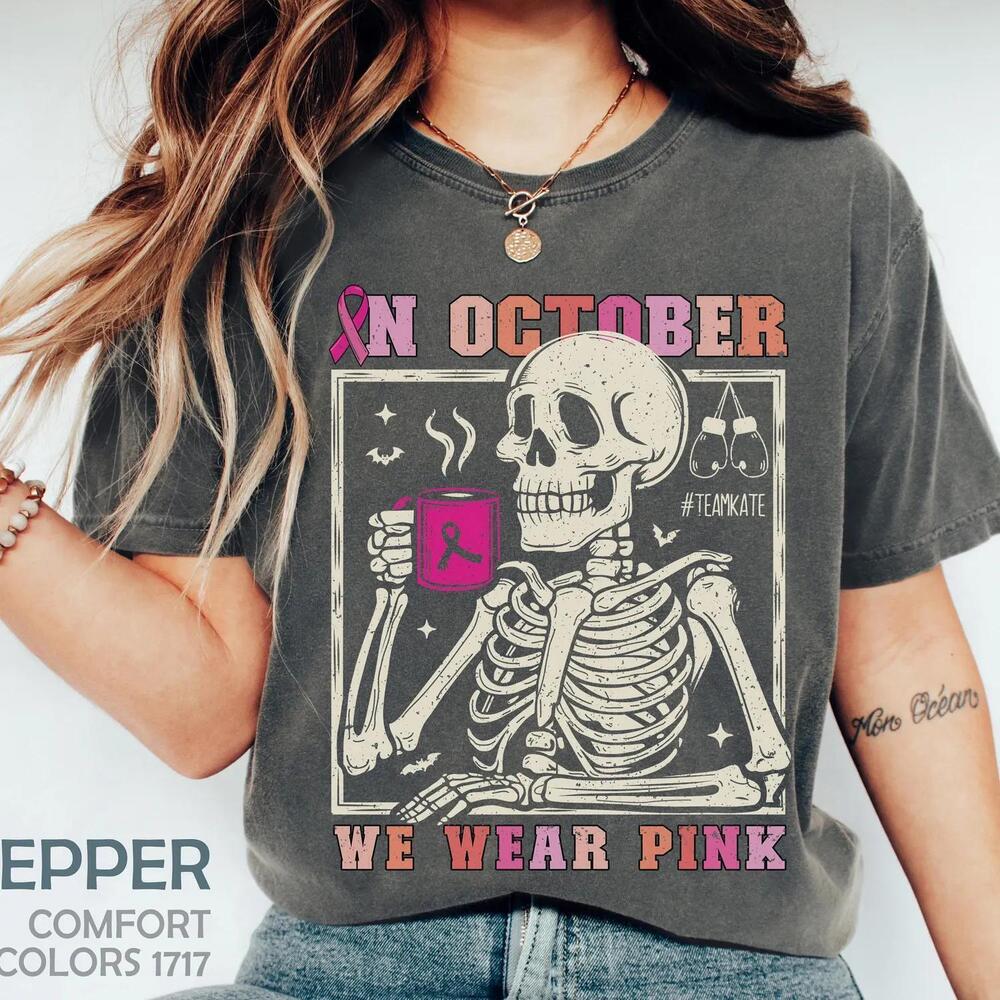 Breast Cancer Support Squad Shirt, Funny Skeleton Breast Cancer Awareness Shirt